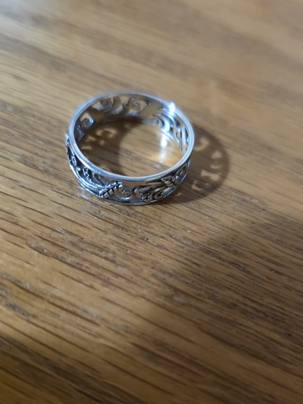 Intricate Filigree .925Sterling-Color Band Ring - Picture 4 of 7